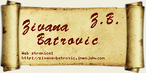 Živana Batrović vizit kartica